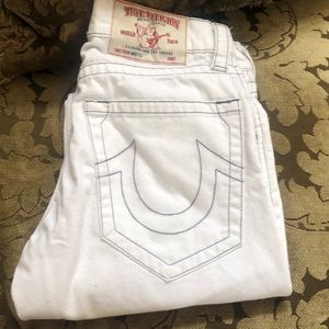 White True Religion Moto Jeans